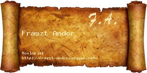 Fraszt Andor névjegykártya